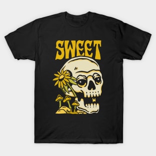 Skull Mushroom and Flower T-Shirt